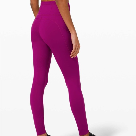 Lululemon Fast & Free High Rise Tight 28” Fuchsia Leggings - Picture 5 of 10